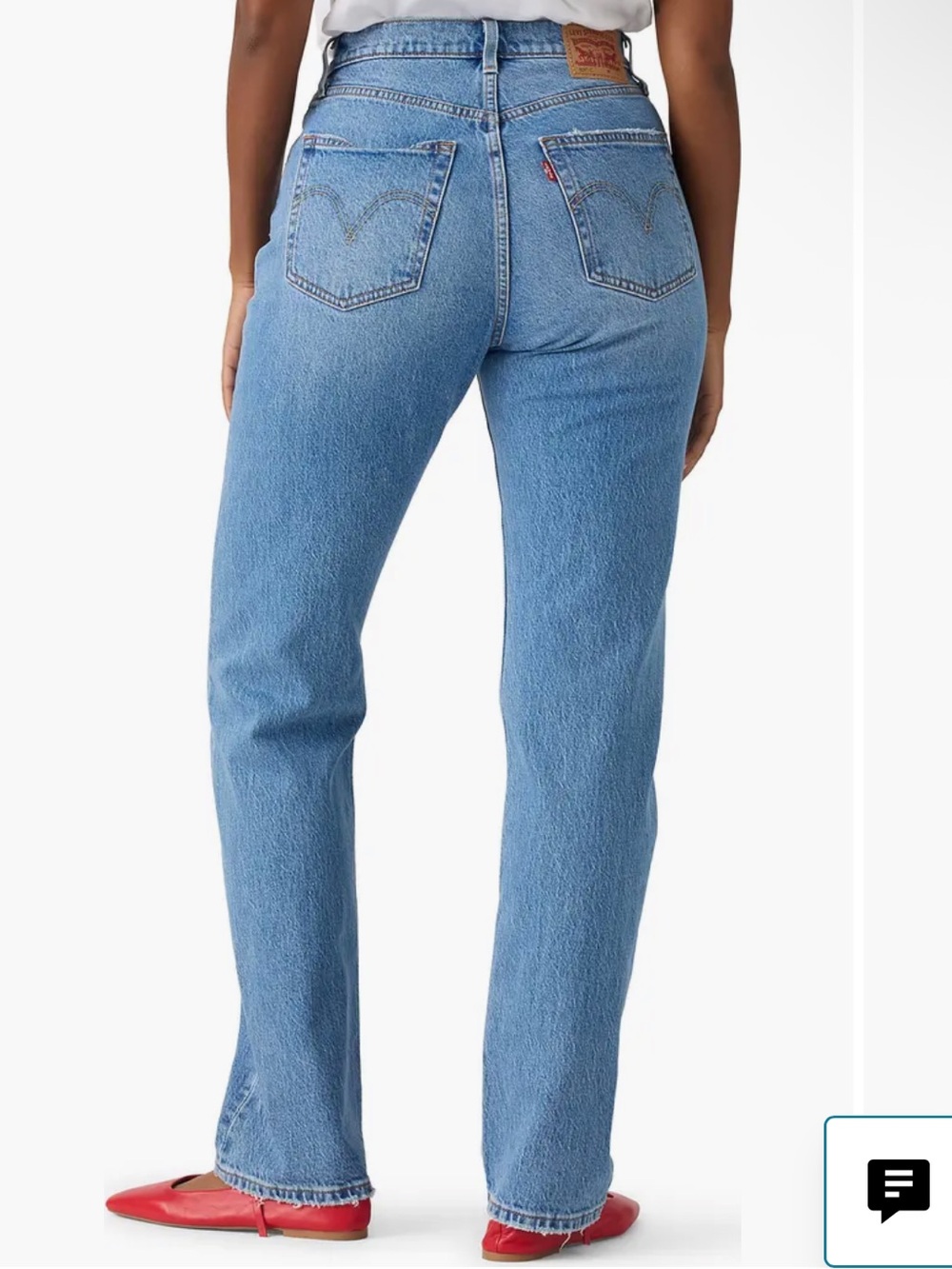 Levi's 501 Women's Straight Leg Jeans in Medium Blue Denim